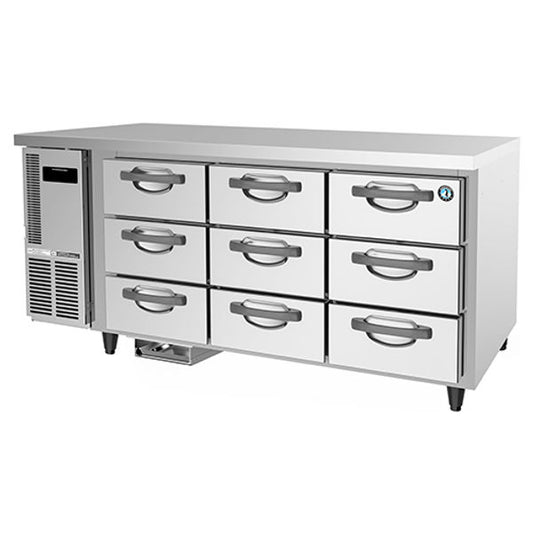404L 9 Drawer 100mm Deep Gastronorm Underbench Refrigerator on castors